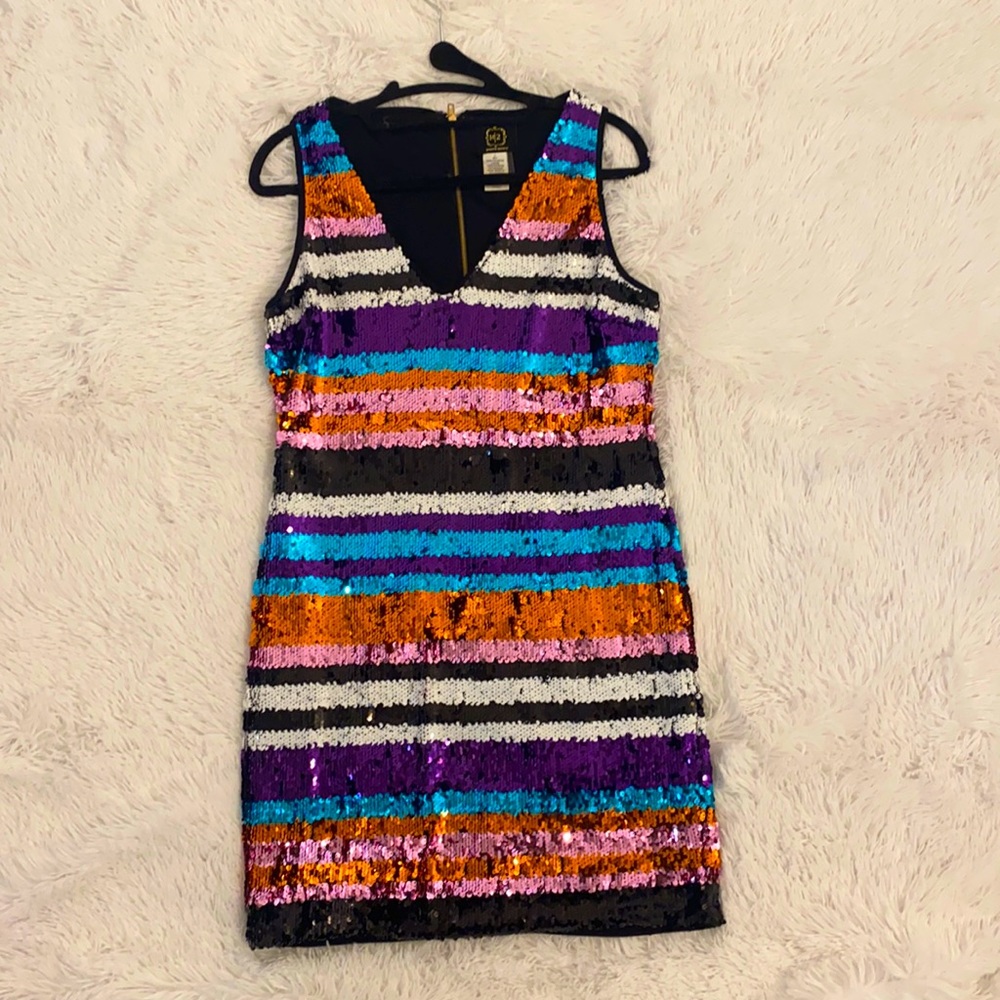 Multi-color sequin cocktail dress